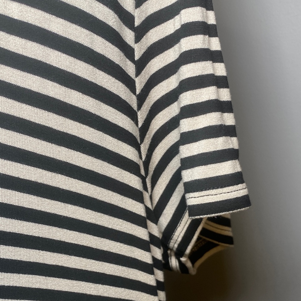 Cato Black and White Striped Short Sleeve Tee Dress - Picture 3 of 9